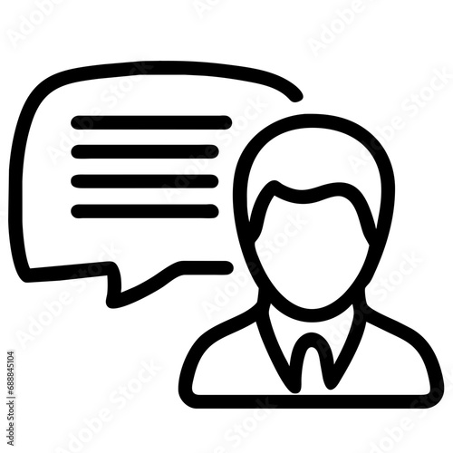 Person with a speach bubble