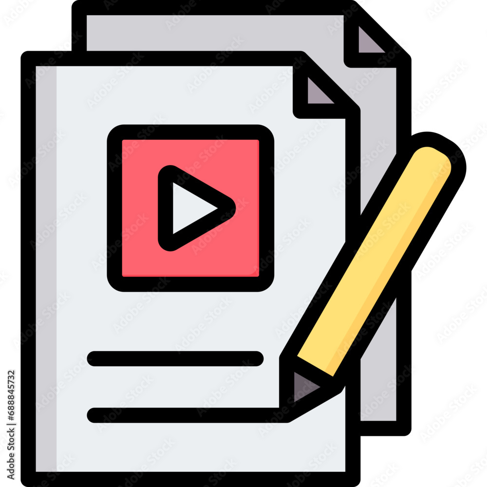 Video Script Outline Color Icon Video Script Outline Color Icon
