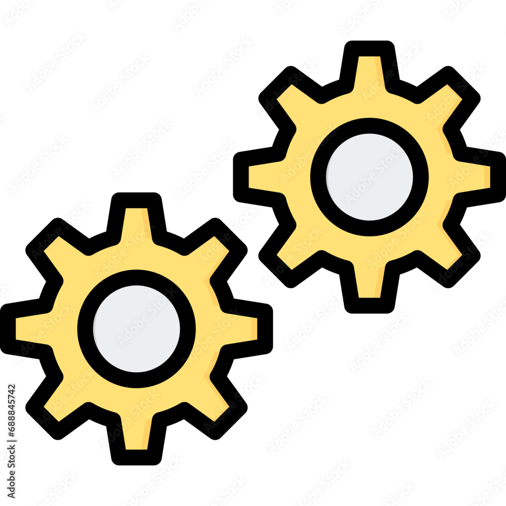 Process Outline Color Icon Process Outline Color Icon