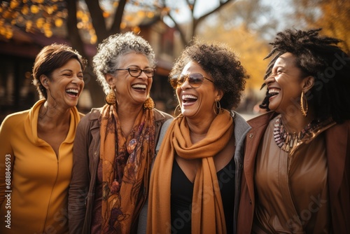 Old ladies reminisce about good times in the park photo
