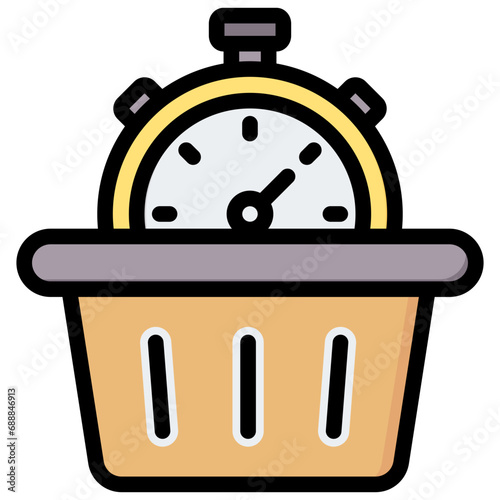 Waste Time Outline Color Icon