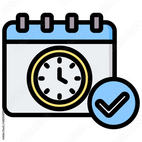 Deadlines Outline Color Icon