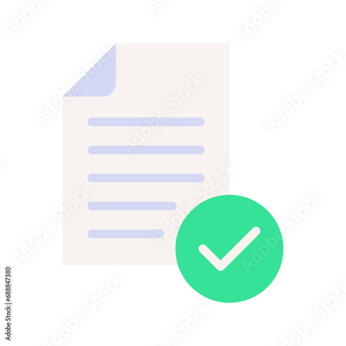 Approval icon, document accredited, authorized agreement, thin line symbol for web and mobile design, vector illustration on white background