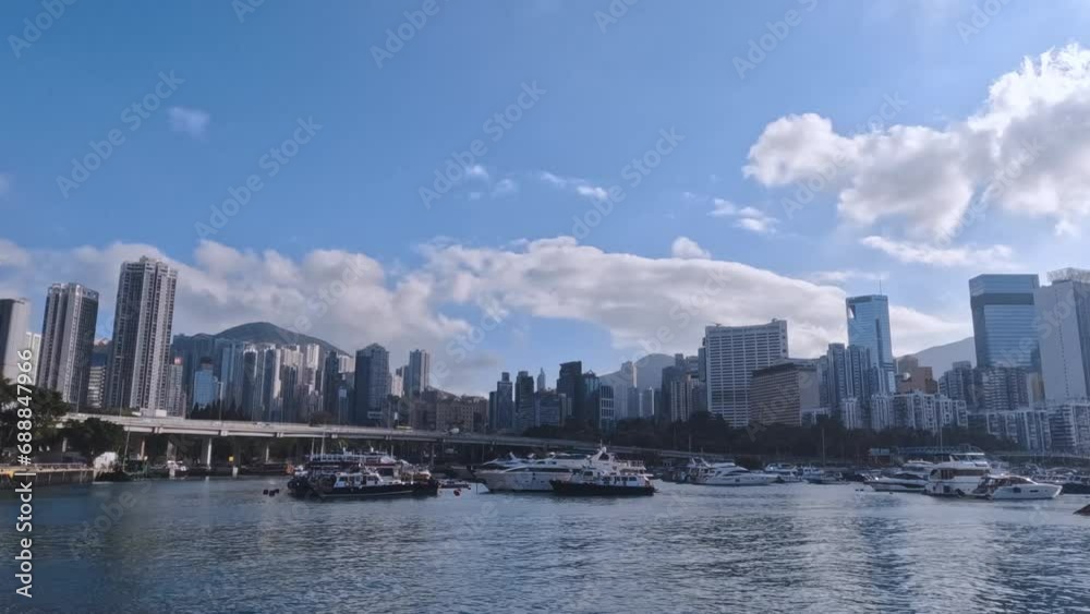 Timelapse Of The Magnificent Panorama Of Hong Kong, The Architecture Of The Big City Timelapse Of The Magnificent Panorama Of Hong Kong, The Architecture Of The Big City