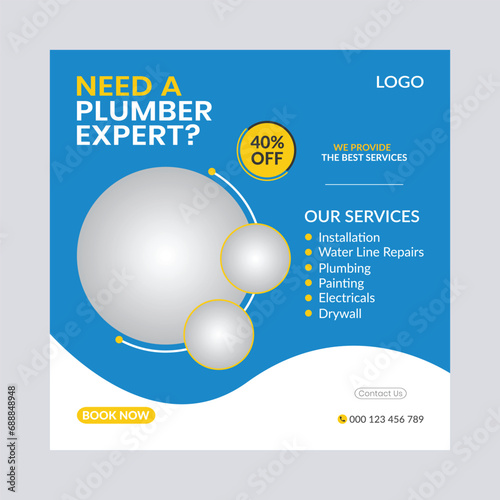 Professional plumbing service social media post and web banner template design

EPS10
RGB Color
300DPI