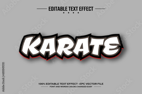 Karate 3D editable text effect template