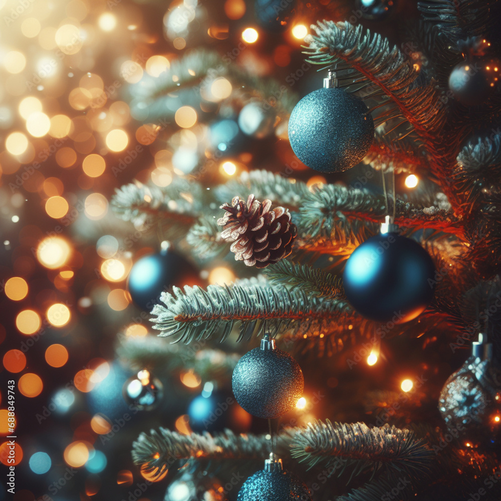 christmas background with christmas tree, Generative AI christmas background with christmas tree, Generative AI