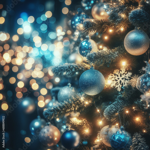 christmas background with christmas tree, Generative AI