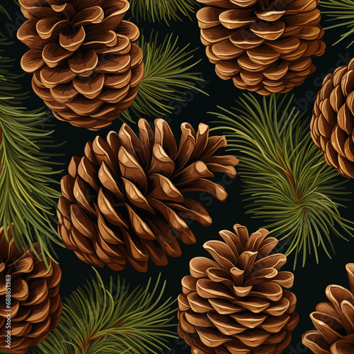 Background with cones in sketch style. Can be used as background for invitations, greeting cards, postcards, and so on. Created using generative ai tools
