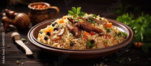 Delicious Turkish pilaf dish photo