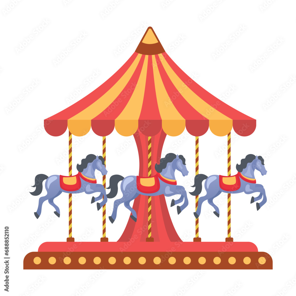 Carousel. Merry go round. Vector clipart isolated on white background. Carousel. Merry go round. Vector clipart isolated on white background.