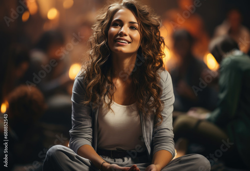 Woman sitting in the restaurant