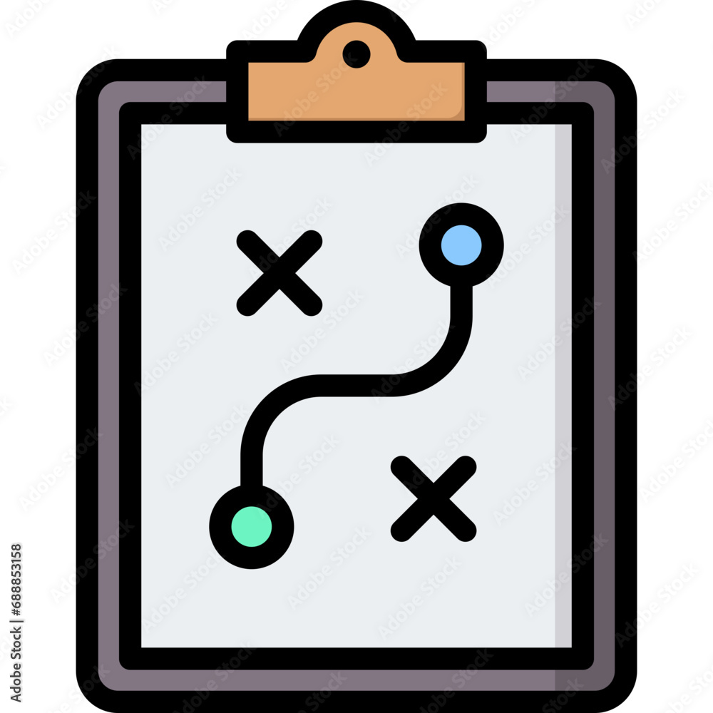 Strategy Outline Color Icon Strategy Outline Color Icon