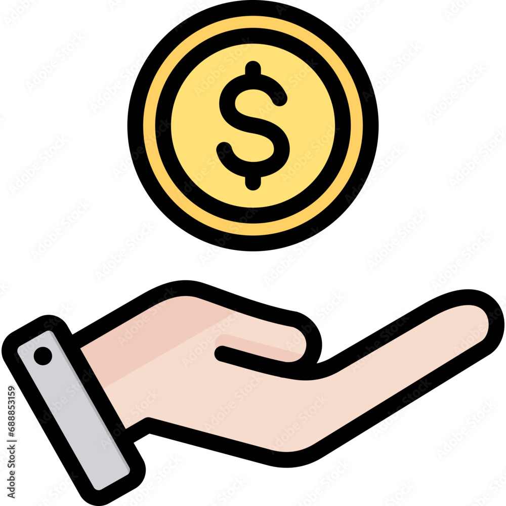 Saving Outline Color Icon Saving Outline Color Icon