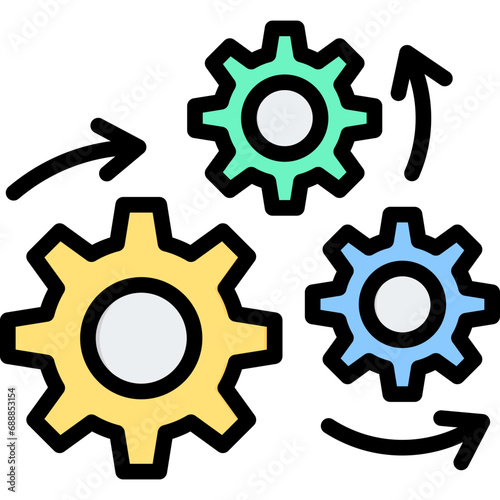 Process Outline Color Icon