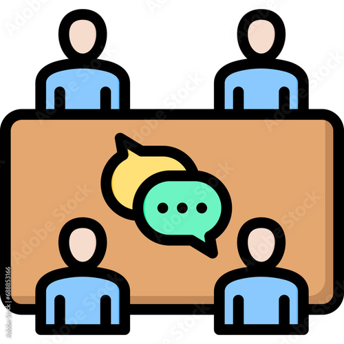 Meeting Outline Color Icon