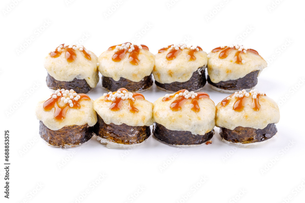 fresh appetizing baked rolls on a white background for food delivery site 4 fresh appetizing baked rolls on a white background for food delivery site 4