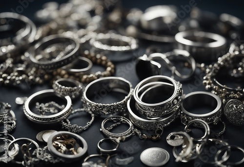 Mixed silver jewelry pile © FrameFinesse