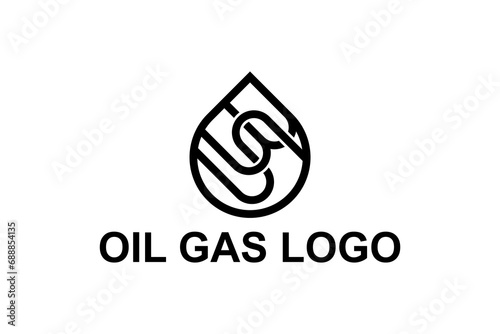 Oil gas power energy water drip logo design, SB initial letter line style.