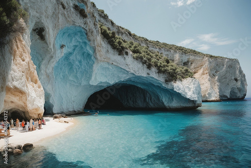 Blue caves on Zakynthos island - Greece photo