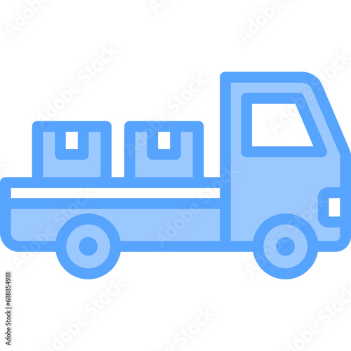 Cargo Truck Blue Icon © Uniconlabs