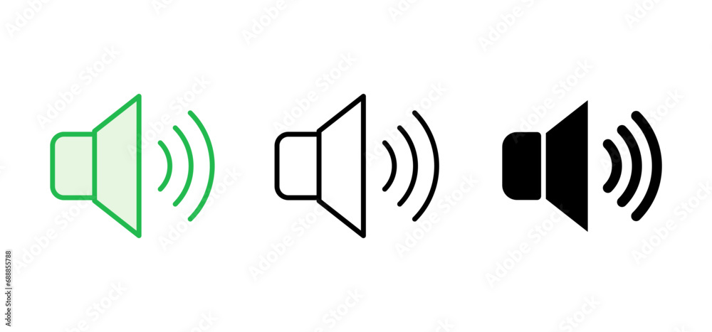 Speaker icon set. volume icon vector. loudspeaker icon vector. sound symbol Speaker icon set. volume icon vector. loudspeaker icon vector. sound symbol
