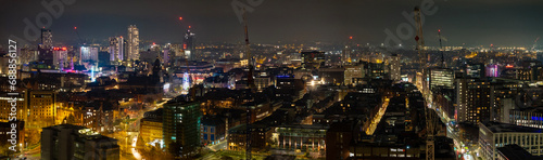 Aerial Night Shot of the Centre of Leeds, West Yorkshire, UK © jmh-photography