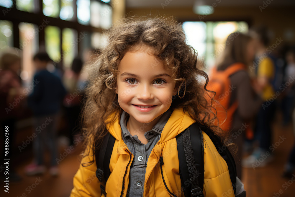 Cute little girl in school Cute little girl in school