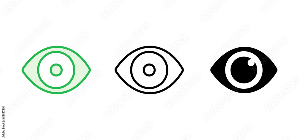Eye icon set. Eye vector icon. Look and Vision icon. Eye icon set. Eye vector icon. Look and Vision icon.
