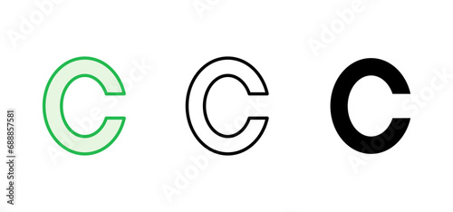 Copyright icon set. copyright symbols