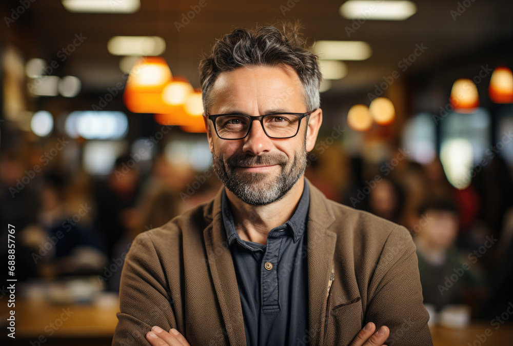 Smiling businessman in his company Smiling businessman in his company