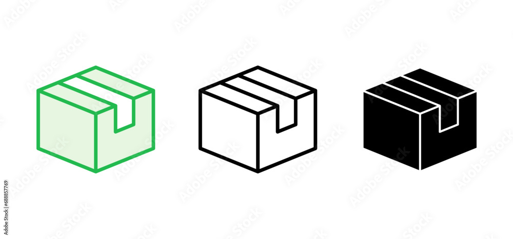 Box icon set. box vector icon, package, parcel Box icon set. box vector icon, package, parcel