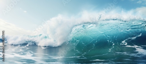 Sea waves crashing with foam. © AkuAku