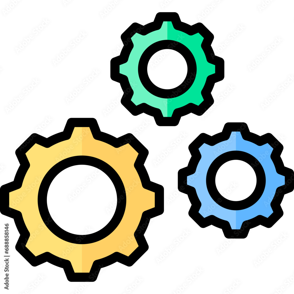Process Outline Color Icon