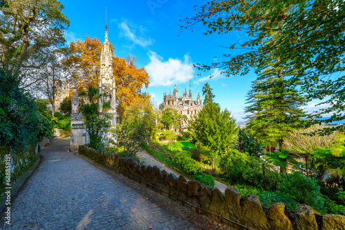 The 16th century Renaissance style Quinta da Regaleira nanor and palace and grounds at Sintra, Portugal, classified as a World Heritage Site by UNESCO. photo