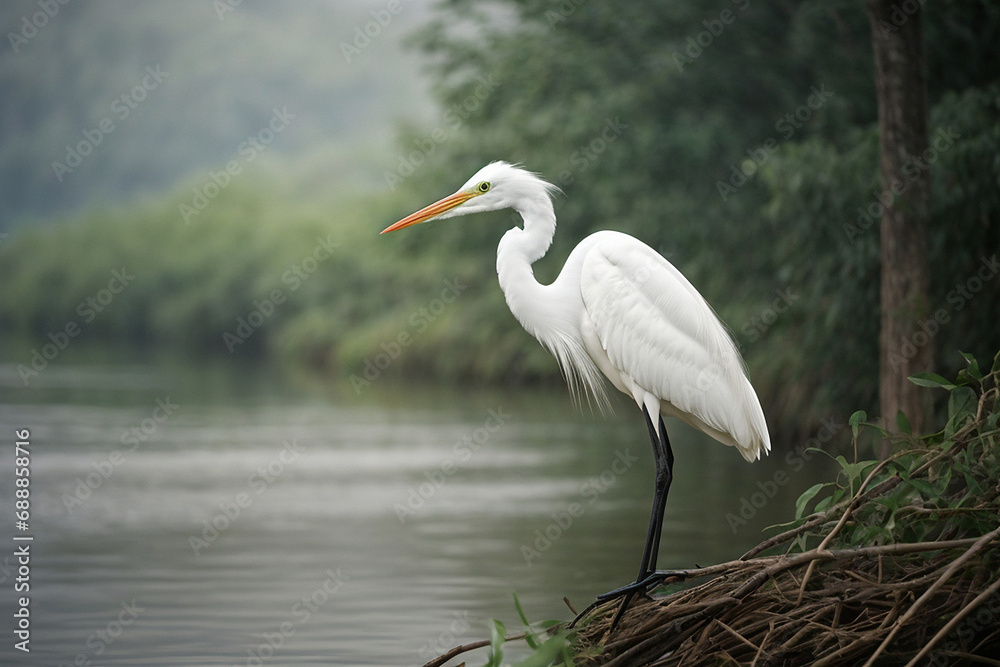 Great white egret (Egretta alba) Great white egret (Egretta alba)