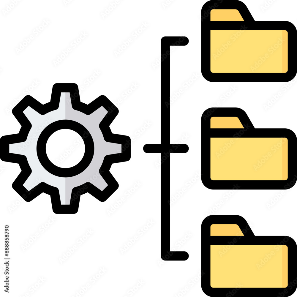 Data Management Outline Color Icon