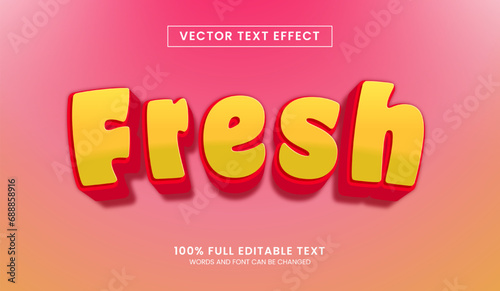 Design editable text effect, fresh text vector illustration
