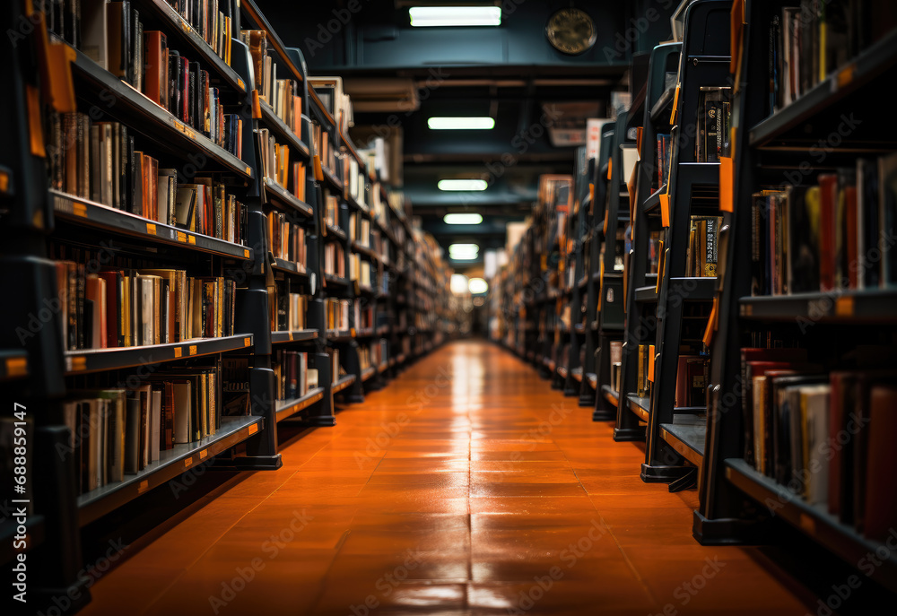 Row of books in univesrity library