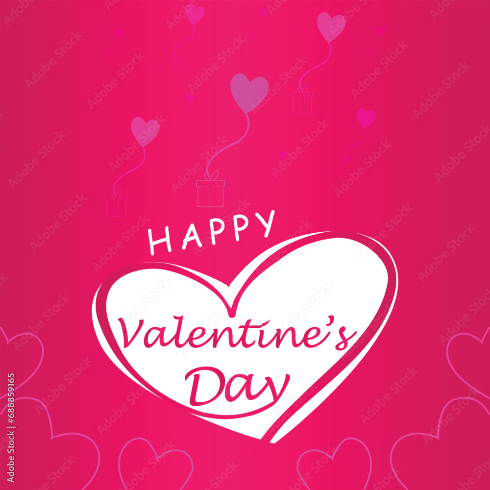 Happy valentines day. Vector banner, greeting card, flayer, poster,  with text Happy valentines day
