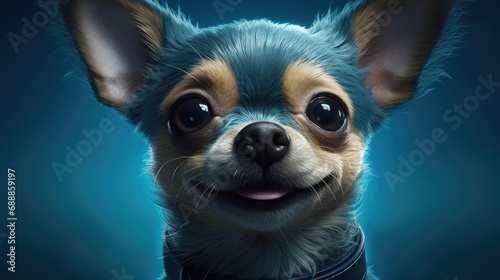 Cute baby puppy smiling. Cartoon animation style. Created with Generative AI.   © lchumpitaz