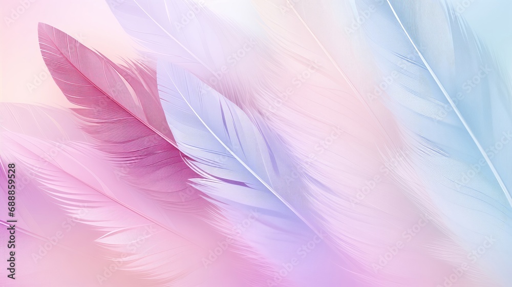 A Close up of a Pink and Blue Background With Feathers A Close up of a Pink and Blue Background With Feathers
