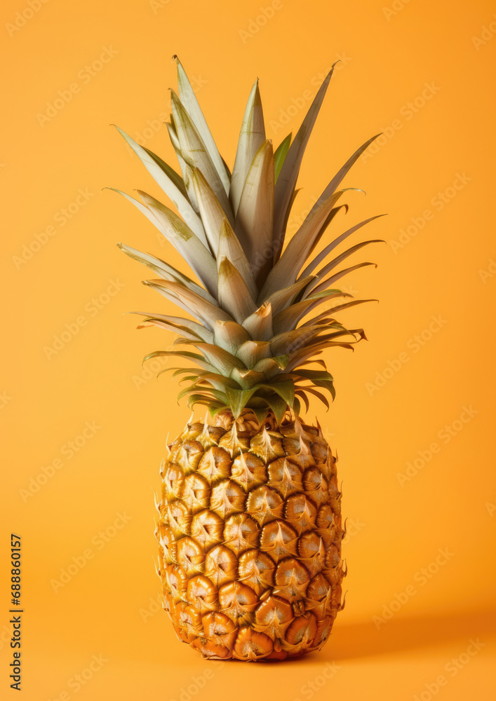 Food tropical exotic sweet healthy background organic fruit yellow fresh pineapple