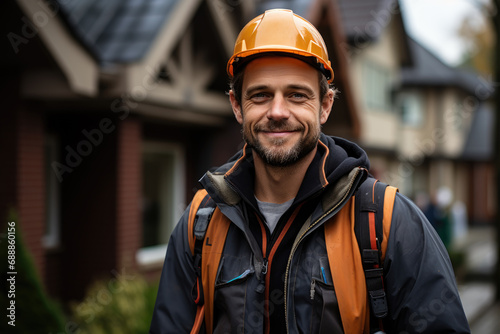 Portrait of a cheerful construction worker