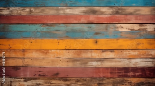 Close-Up of Colorful Wooden Wall
