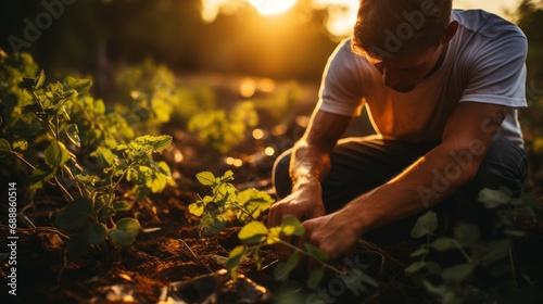 Farmer Working in a Field