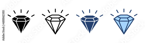Diamond icon vector. diamond gems sign and symbol