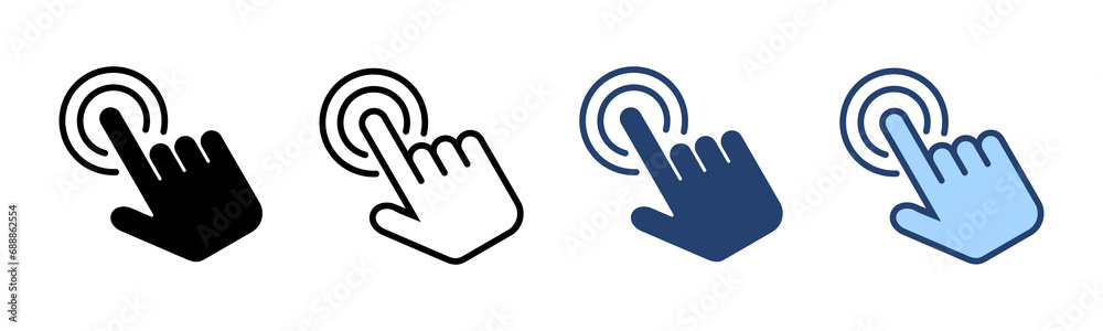 Hand click icon vector. pointer sign and symbol. hand cursor icon Hand click icon vector. pointer sign and symbol. hand cursor icon