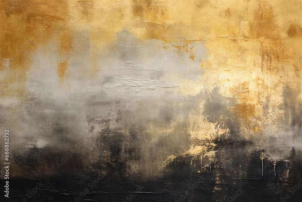 Obraz premium Cool and cool background material with gold and black Japanese pattern, Generative AI