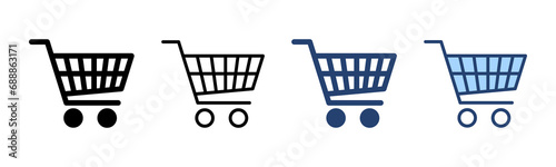 Shopping icon vector. Shopping cart sign and symbol. Trolley icon